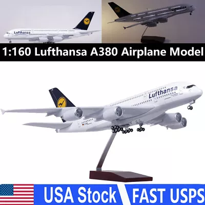 19.88-inch Lufthansa A380 Airplane Model Voice Control With LED Light Wheel Gift • $85.48