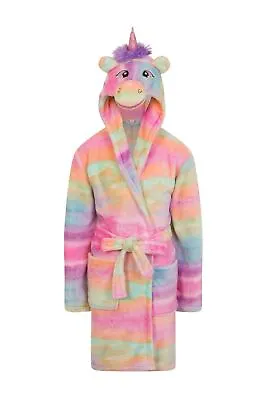 Kids Dressing Gown Girls Boys Fleece Robe Childs Winter Nightwear Age 3-12 Years • £14.95