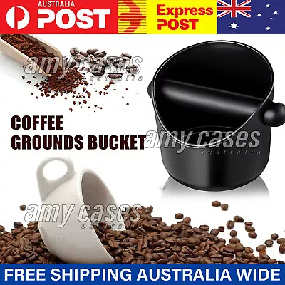 $12.99 • Buy Coffee Waste Container Grinds Knock Box Tamper Tube Bin Black Bucket MEL