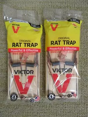 **great Price**  2 Large 3-1/4 X 7  Victor M201 Snap Spring Wooden Rat Traps ~ • $14.95