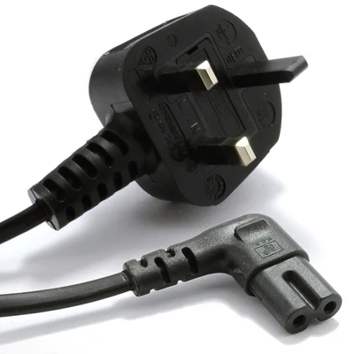 £6.40 • Buy 2m Right Angle Figure 8 Fig Of 8 Lead Cable C7 To UK Plug Power Cord [007690]