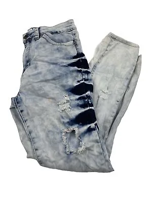 V.I.P Acid Wash Skinny Jeans Light Womens Blue Wash Denim Size  11/30 Pre-Owned • $9.99
