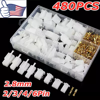480Pcs Motorcycle Car Electrical 2.8mm 2/3/4/6 Pin Wire Auto Connectors Set • $16.69