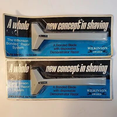 Lot Of 2 Vintage Wilkinson Sword Free Sample Bonded Razor System Collectible  • $18.97