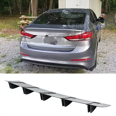 For Hyundai Elantra Sonata Rear Bumper Lip Diffuser Shark Fin Spoiler Matt Black • $39.44