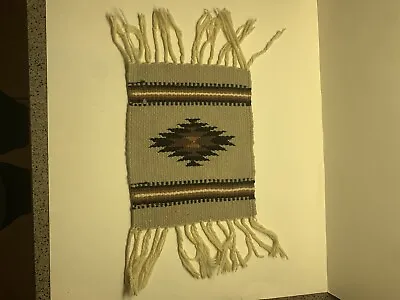 $12 • Buy Vintage Zapotec Indian Weaving Oaxaca Valley, Mexico 20 X 10 In Table Top Rug