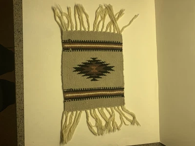 $12 • Buy Vintage Zapotec Indian Weaving Oaxaca Valley, Mexico 20 X 10 In Table Top Rug