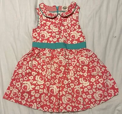 Mini Boden Floral Dress Collared Linen EUC Size 2/3 • $34.99