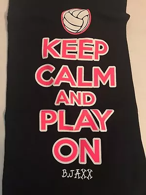 B. Jaxx Black & Pink Crew Neck Short Sleeve T Shirt Volleyball  Keep Calm  M NEW • $12.99