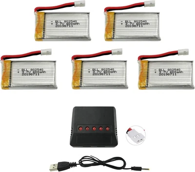 $45.98 • Buy 5PCS 3.7V 600mAh Lipo Battery With 5 In 1 Charger For Syma Remote Control Drone
