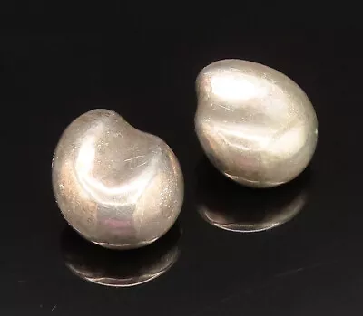 TIFFANY & CO. 925 Silver - Vintage Peretti Bean Non Pierced Earrings - EG11936 • $185.50