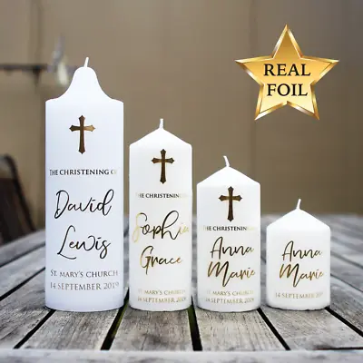 Personalised Wedding/Baptism/Christening/Naming Day/Memorial Candle Decal • $44.56