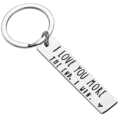 Couple Keychain For Him And Her I Love You More The End I Win BFF Girlfriend ... • $13.34