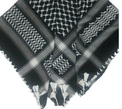 £19.99 • Buy Palestine Black And White Keffiyeh Scarf With Black Tassel's For Winter/Summer