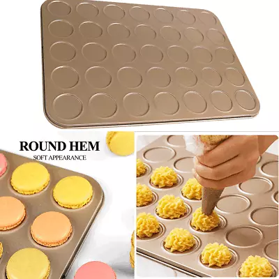 35 Cavity Macaron Pan Non Stick Carbon Steel Cookie Cupcake Baking Mold Sheet • $12.39