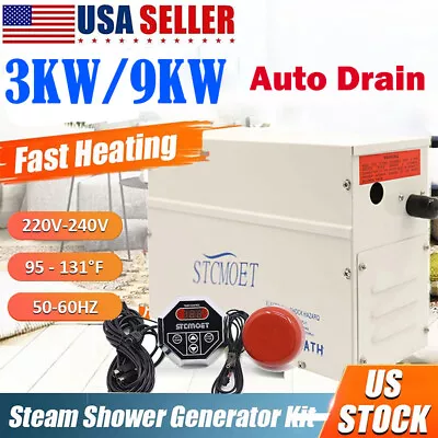 3KW/9KW Self Draining Steam Generator 220V Controller Home SPA Sauna Humidifier • $239.99