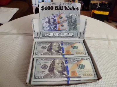 Stocking Stuffer Gift $100 Dollar Bill Wallet Billfold 1Pocket 2Card Accessory • $5.95