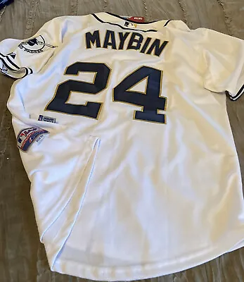 CAMERON MAYBIN San Diego PADRES Sewn MAJESTIC Jersey NEW Cool Base 50 White MLB • $50.99