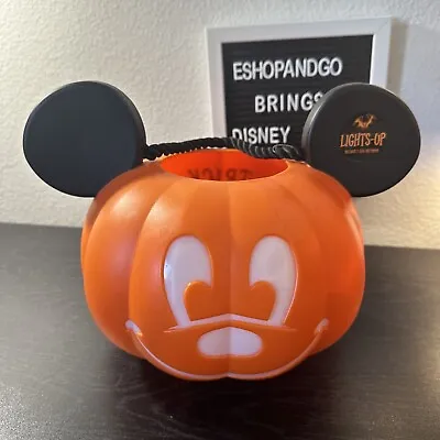 Disney Theme Parks Mickey Mouse Light Up Pumpkin Jack-O-Lantern Halloween • $29.99