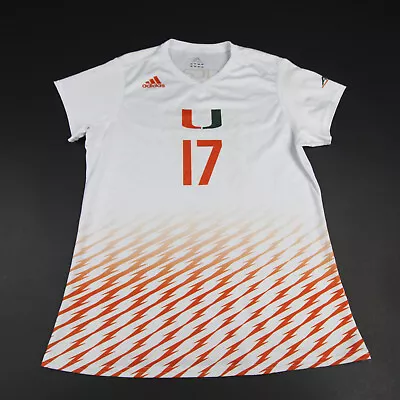Miami Hurricanes Adidas Short Sleeve Shirt Women's White/Orange Used • $13.47