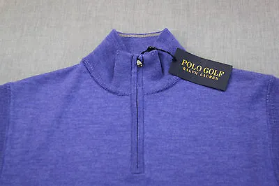 RALPH LAUREN POLO GOLF Mens PURPLE 100% Merino Wool 1/2 Zipper VEST NWT  M  $145 • $79.99