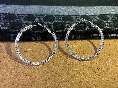 Elegant Gold Filled Micro Pave AAA CZ Round Hoop Womens Vogue Earrings #TJ02 • $9.99