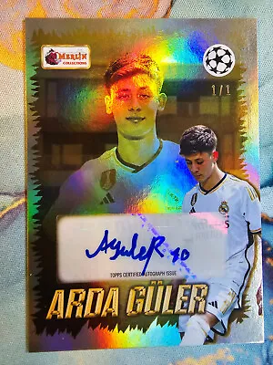 Arda Guler 1/1 One Of One Auto Real Madrid 2023 Topps Merlin Heritage Young Guns • £1500