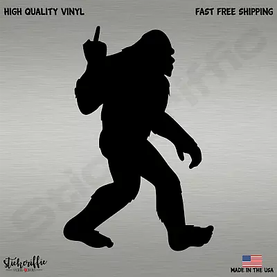 Bigfoot Sasquatch Middle Finger Vinyl Die Cut Car Decal Sticker - FREE SHIPPING • $1.79