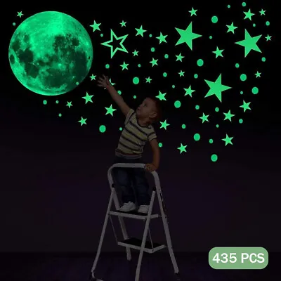 435 PCS Wall Stickers Moon Stars DIY Kid Bedroom Ceiling  Glow In The Dark • $8.81