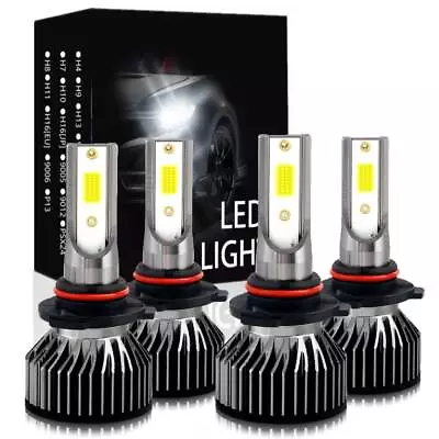 9005 9006 Super Bright White LED Headlights Kit Combo Bulbs HIGH/LOW Beam 10000K • $28.99