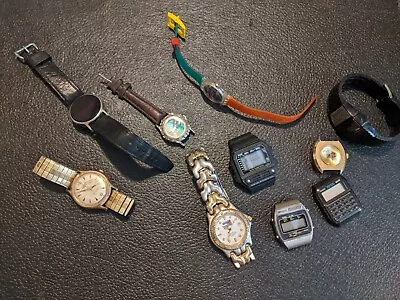 Vintage Watch Lot Benrus 25j Casio Endura Mens Ladies Nike Swatch • $119.99