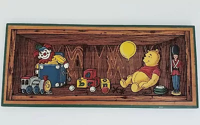 Pooh Bear Vintage Etched Wood Painted Artist Proof 21 X9  Wall Toys Art Picture  • $40.11