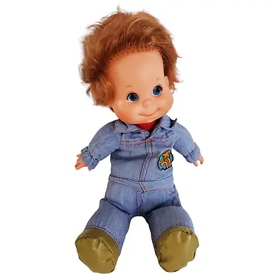 1974 Mattel Jeans Beans Biffy Boy Doll Denim Overalls Red Hair Plastic Face 12  • $51.42