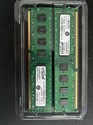 Crucial 16GB 2x8GB DDR3 1600 MHZ Dimm RAM Memory Desktop CT102464BA160B 12800 • £19