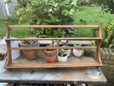 £35 • Buy Ercol Classic 2 Tier Plate Rack In Elm For Wall Mounting 