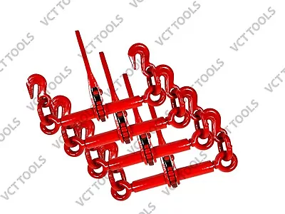 4 X Ratchet Chain Load Binder 1/4  - 5/16 Chain Hook Tie Down Rigging Equipment • $69.95