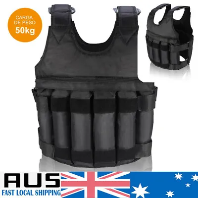 50kg Weighted Vest Adjustable Loading Weight Jacket Exercise Training Fitness AU • $27.71