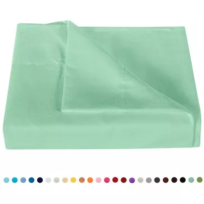 6 Sizes Flat Sheet With 4  Hem 3 Colors Choices Ultra Soft Microfiber Fabric • $17.99