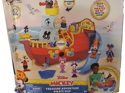 Disney Junior Mickey Mouse Funhouse Treasure Adventure Pirate Ship Playset Open • $69