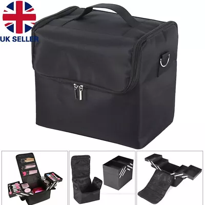 Large Beauty Make Up Nail Tech Cosmetic Box Artist Vanity Case Storage Bag UK • £15.99
