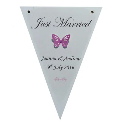 £4.50 • Buy 12 X Personalised Wedding Engagement Bunting Flags Birthday Christening Any Word