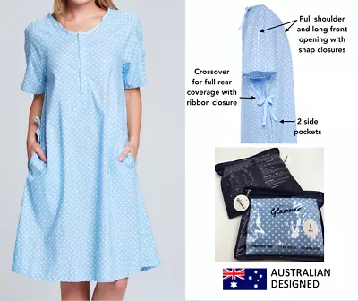 £44.78 • Buy Hospital / Maternity Gown SKY 100% Cotton 6 Sizes Incl. Plus.  FREE POST AU