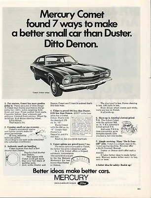 1970 MERCURY COMET Car Automobile FORD LINCOLN Vintage Print Ad Advertising • $5.95