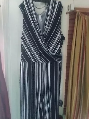 EMMA & MICHELE WOMEN JUMPSUIT SIZE 2 XBlack & Whie Stripes.Purchased From Macys • $79