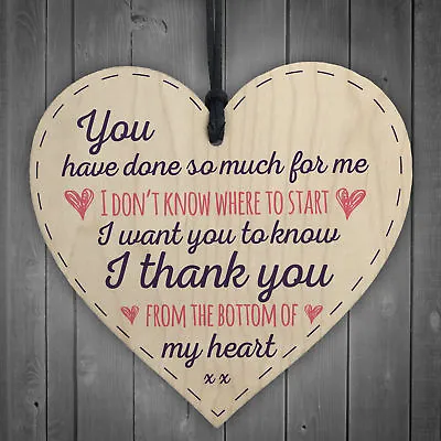 Done So Much For Me Wooden Heart Sign Thank You Friendship Love Birthday Gift • £3.99