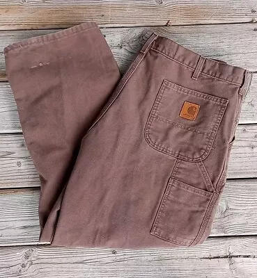 Vintage 90s Carhartt B11 CHT Canvas Chocolate Carpenter Pants Work Wear 40 X 30 • $55