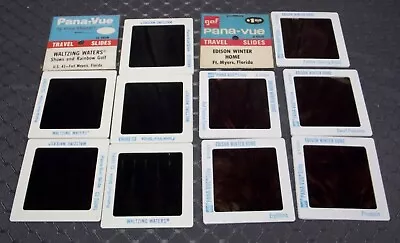 Vintage GAF Pana-Vue Lot 2 Sets 10 Slides Edison Winter Home / Waltzing Waters • $7.95