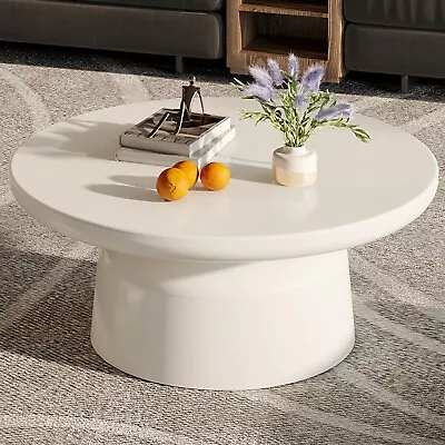 Guyii 31.5'' Round Coffee Table Cream White Coffee Table For Living Room • $269.90