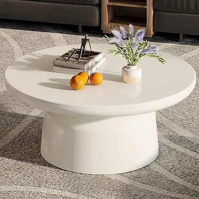 Guyii Round Coffee Table White 31.5'' Coffee Table For Living Room Modern Table • $434.29