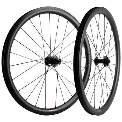 700C Carbon Fiber Gravel Bike Wheelset Road Bicycle Disc Brake Wheels Tubeless • $779.90